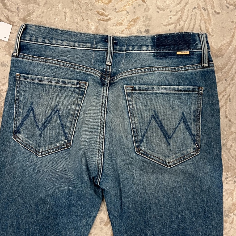 Mother the Trickster Skimp Fray in Thrill Seeker Distressed Denim Jeans 27 - Picture 10 of 15